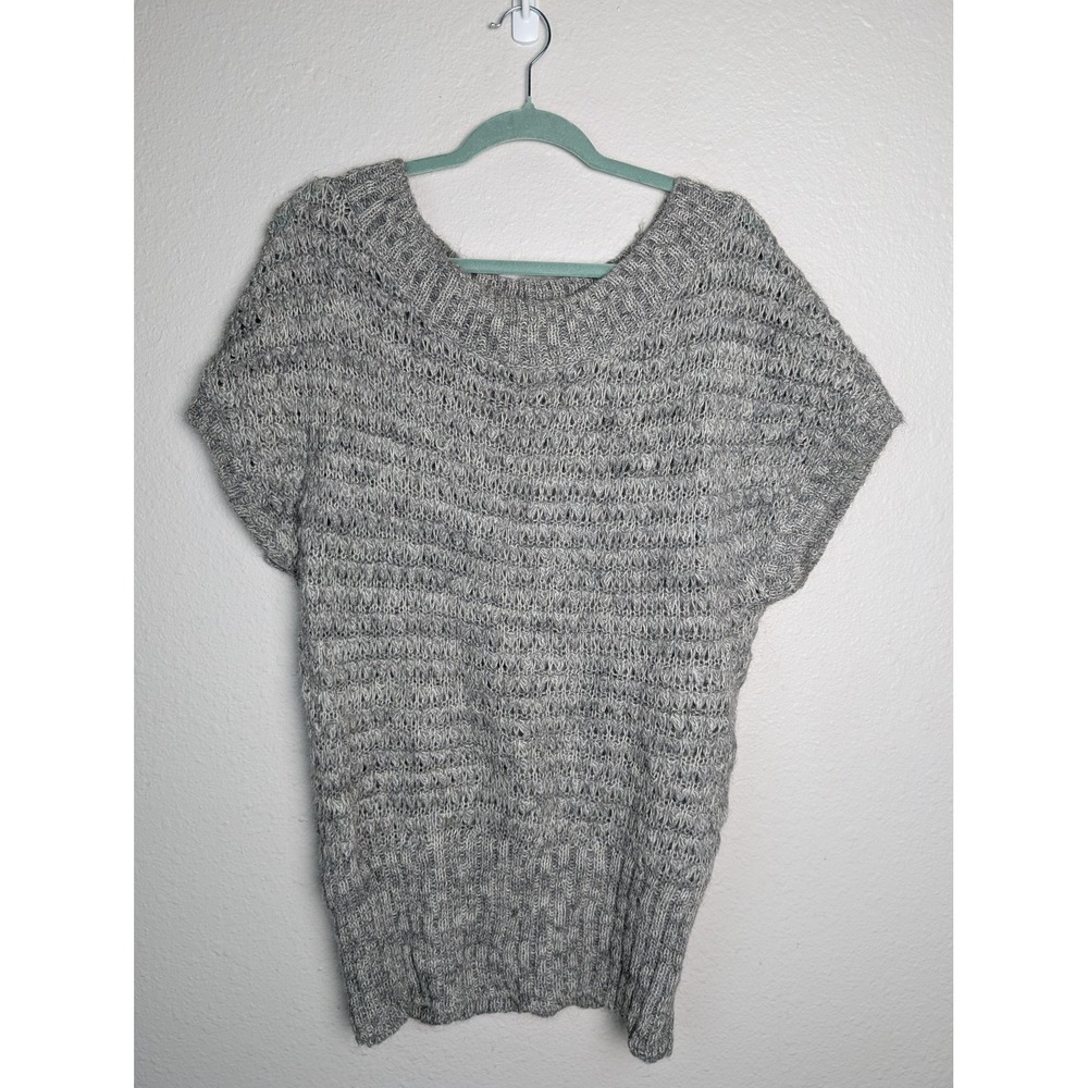 Ann Taylor LOFT Sweater Womens XL Gray Alpaca Blend‎ Scoop Neck Dolman Knit